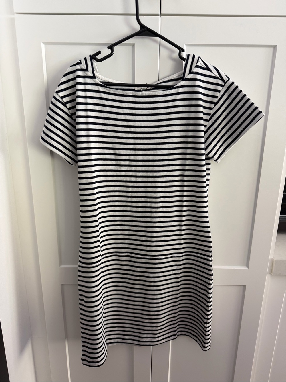 Nation Striped Navy Mini Dress - Casual Boat Neck NWT